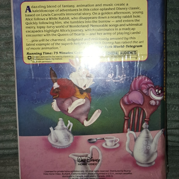 Original unopened Alice and Wonderland Disney VHS movie - Picture 2 of 3